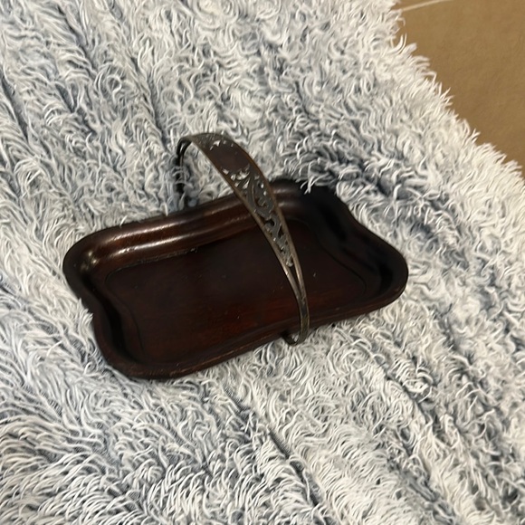 Vintage Brown Wooden Tray with Handle - Picture 2 of 6